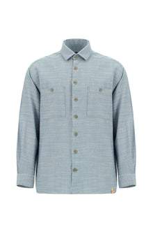 Açık Mavi Uzun Kol Oversize Spor Pamuk Gömlek