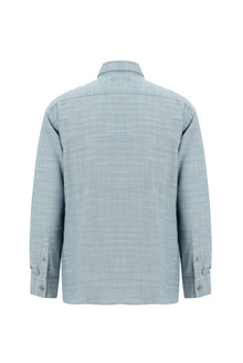 Açık Mavi Uzun Kol Oversize Spor Pamuk Gömlek