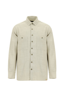 Açık Vizon Uzun Kol Oversize Spor Pamuk Gömlek