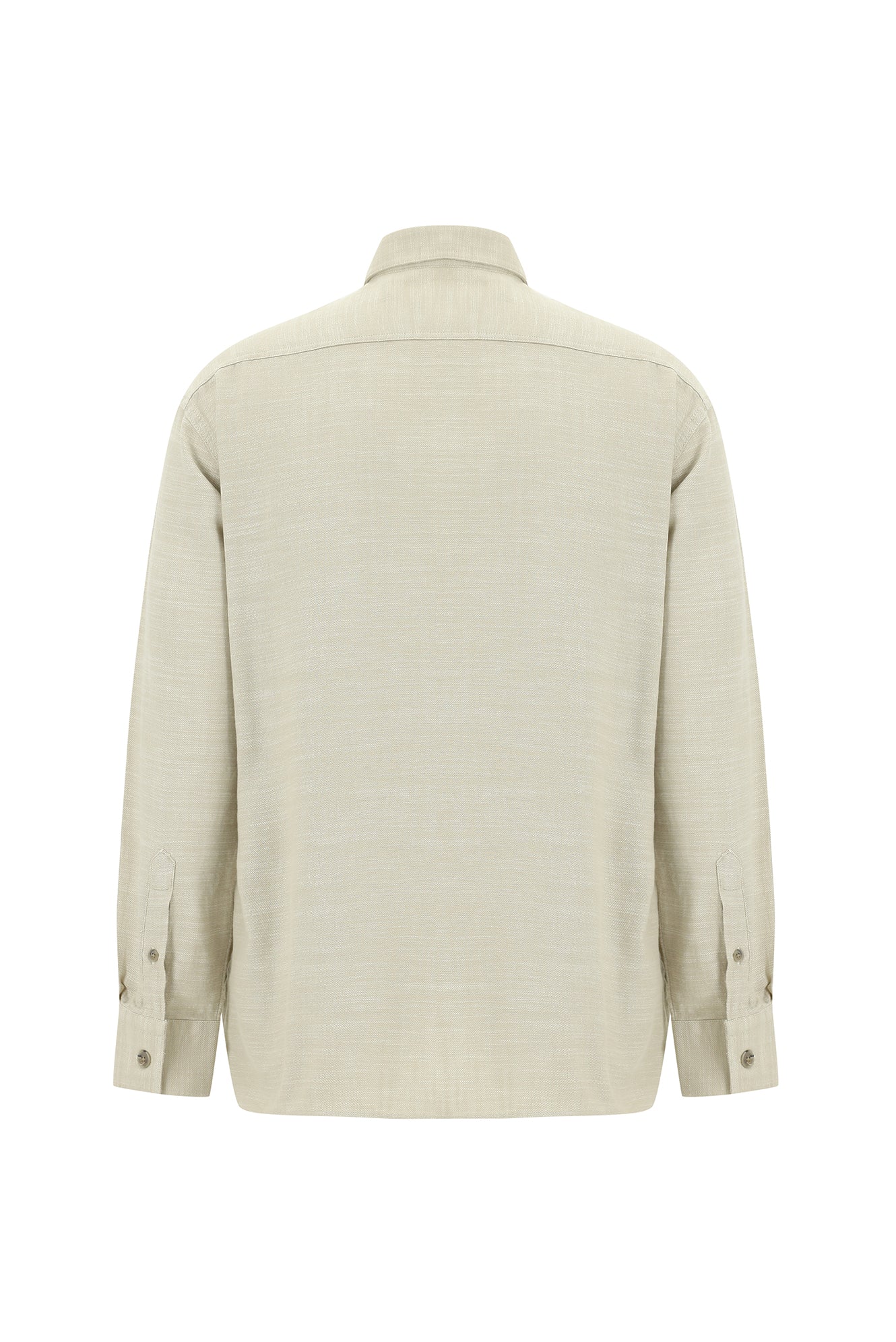 Açık Vizon Uzun Kol Oversize Spor Pamuk Gömlek