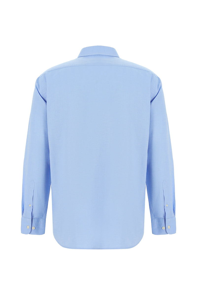 Açık Mavi Uzun Kol Regular Fit Oxford Spor Pamuk Gömlek