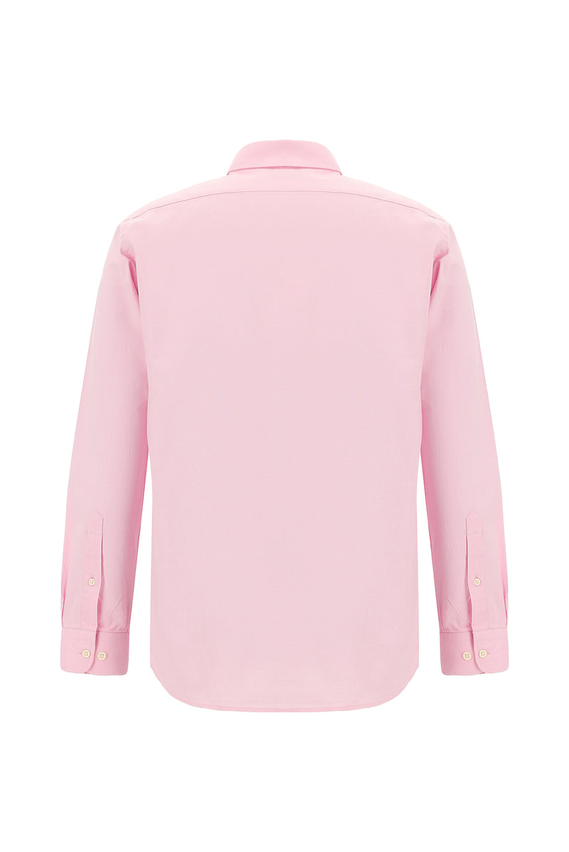 Pembe Uzun Kol Regular Fit Oxford Spor Pamuk Gömlek