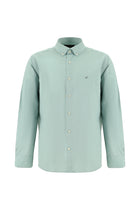 Mint Yeşili Uzun Kol Regular Fit Oxford Spor Pamuk Gömlek