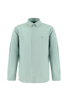 Mint Yeşili Uzun Kol Regular Fit Oxford Spor Pamuk Gömlek