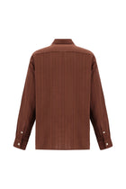 Ac? Kahve Uzun Kol Oversize Müslin Gömlek-Abdullah Ki??l?