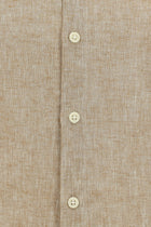 Aç?k Kahve  Uzun Kol Hakim Yaka Regular Fit Spor Pamuklu Keten Gömlek-Abdullah Ki??l?