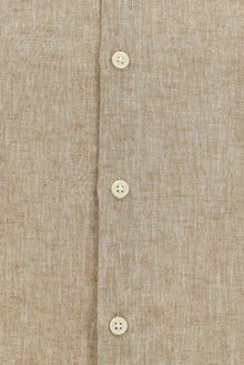 Aç?k Kahve  Uzun Kol Hakim Yaka Regular Fit Spor Pamuklu Keten Gömlek-Abdullah Ki??l?