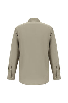 Orta Vizon Uzun Kol Regular Fit Keten Gömlek-Abdullah Ki??l?