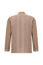 Kiremit Uzun Kol Regular Fit Desenli Keten Gömlek