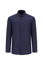 İndigo Uzun Kol Slim Fit Dar Kesim Denim Pamuk Gömlek