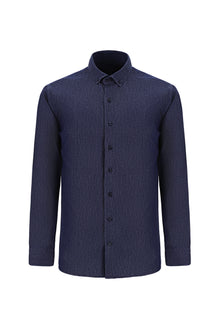 İndigo Uzun Kol Slim Fit Dar Kesim Denim Pamuk Gömlek