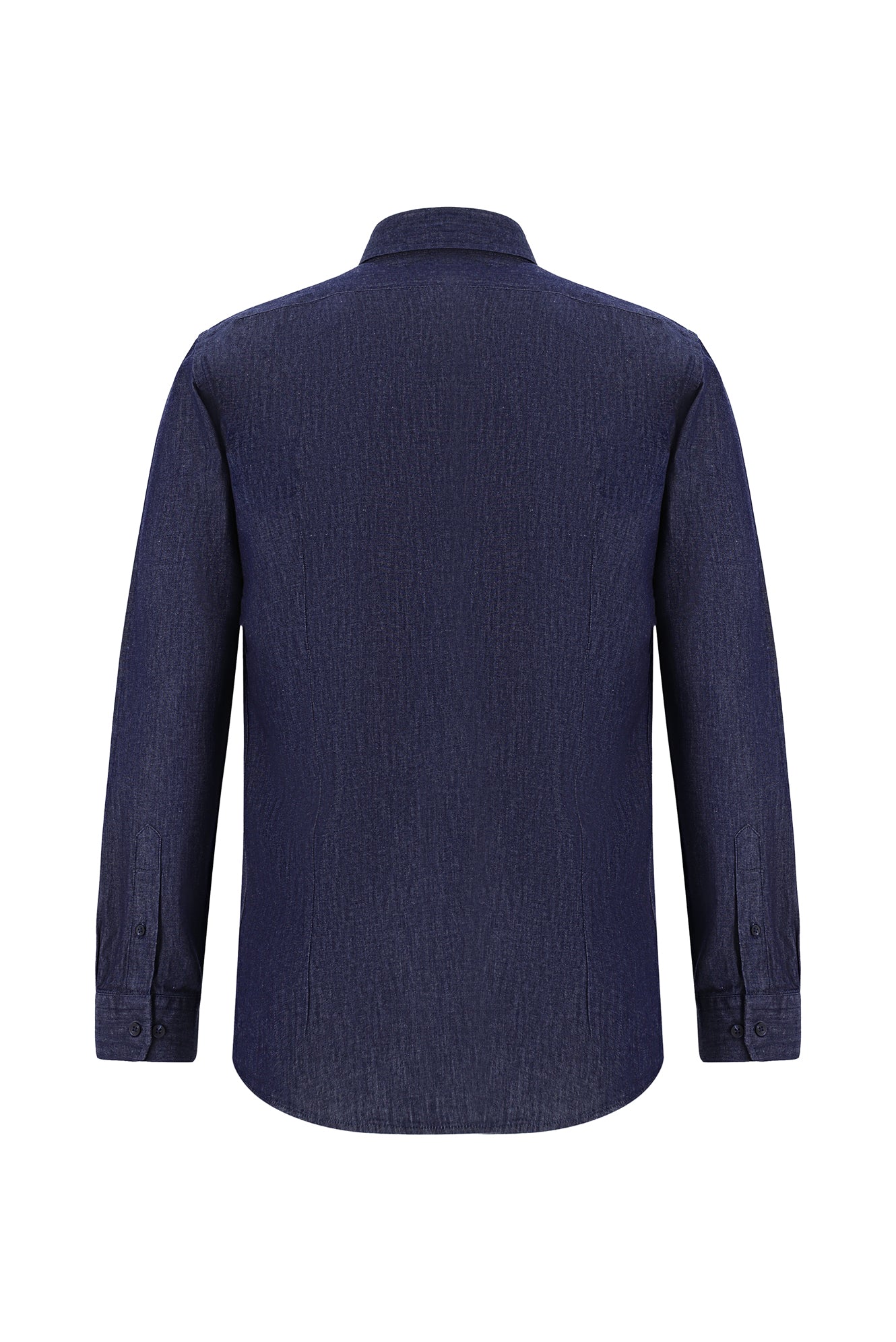 İndigo Uzun Kol Slim Fit Dar Kesim Denim Pamuk Gömlek