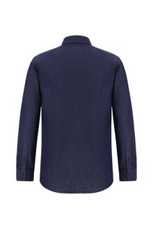 İndigo Uzun Kol Slim Fit Dar Kesim Denim Pamuk Gömlek