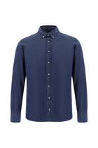 İndigo Uzun Kol Slim Fit Dar Kesim Pamuk Denim Gömlek