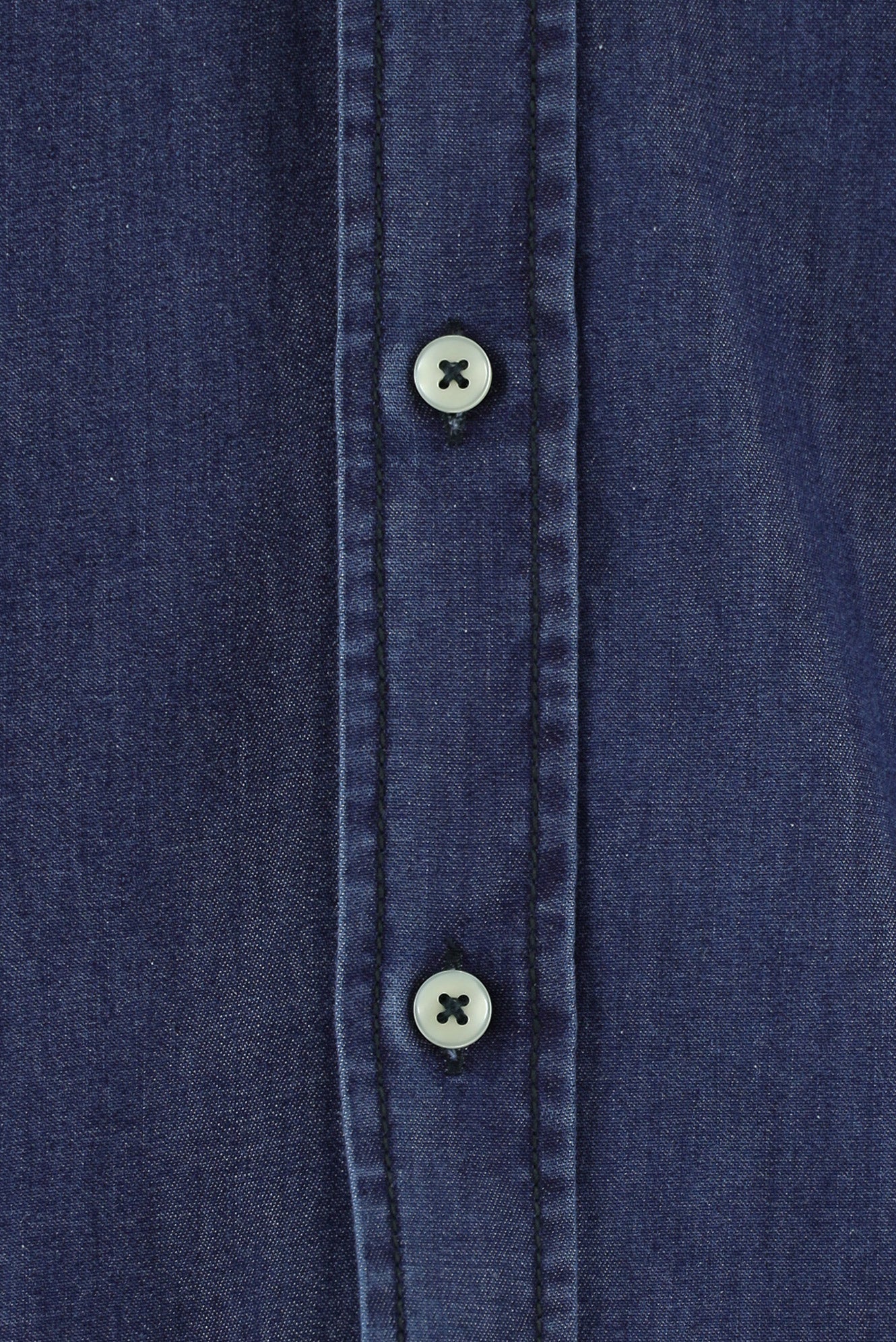 İndigo Uzun Kol Slim Fit Dar Kesim Pamuk Denim Gömlek