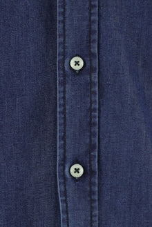 İndigo Uzun Kol Slim Fit Dar Kesim Pamuk Denim Gömlek