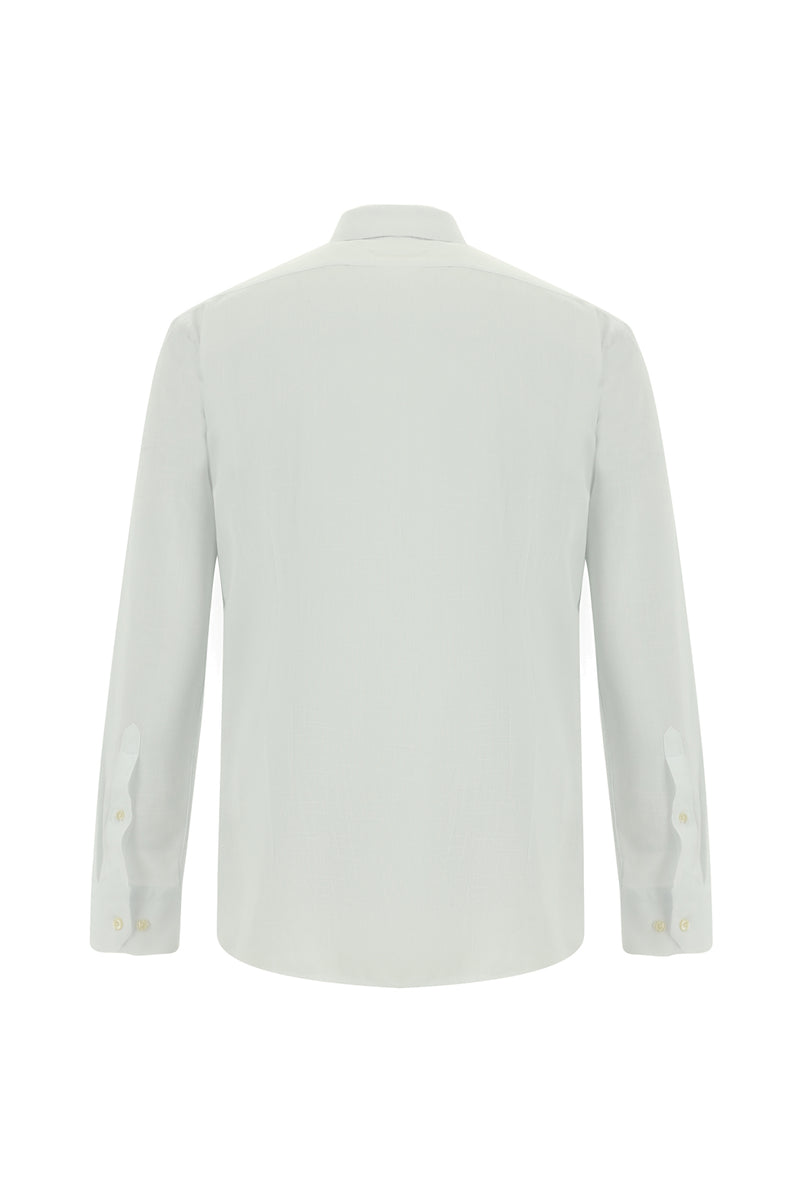 Beyaz Uzun Kol Slim Fit Dar Kesim Pamuk Gömlek