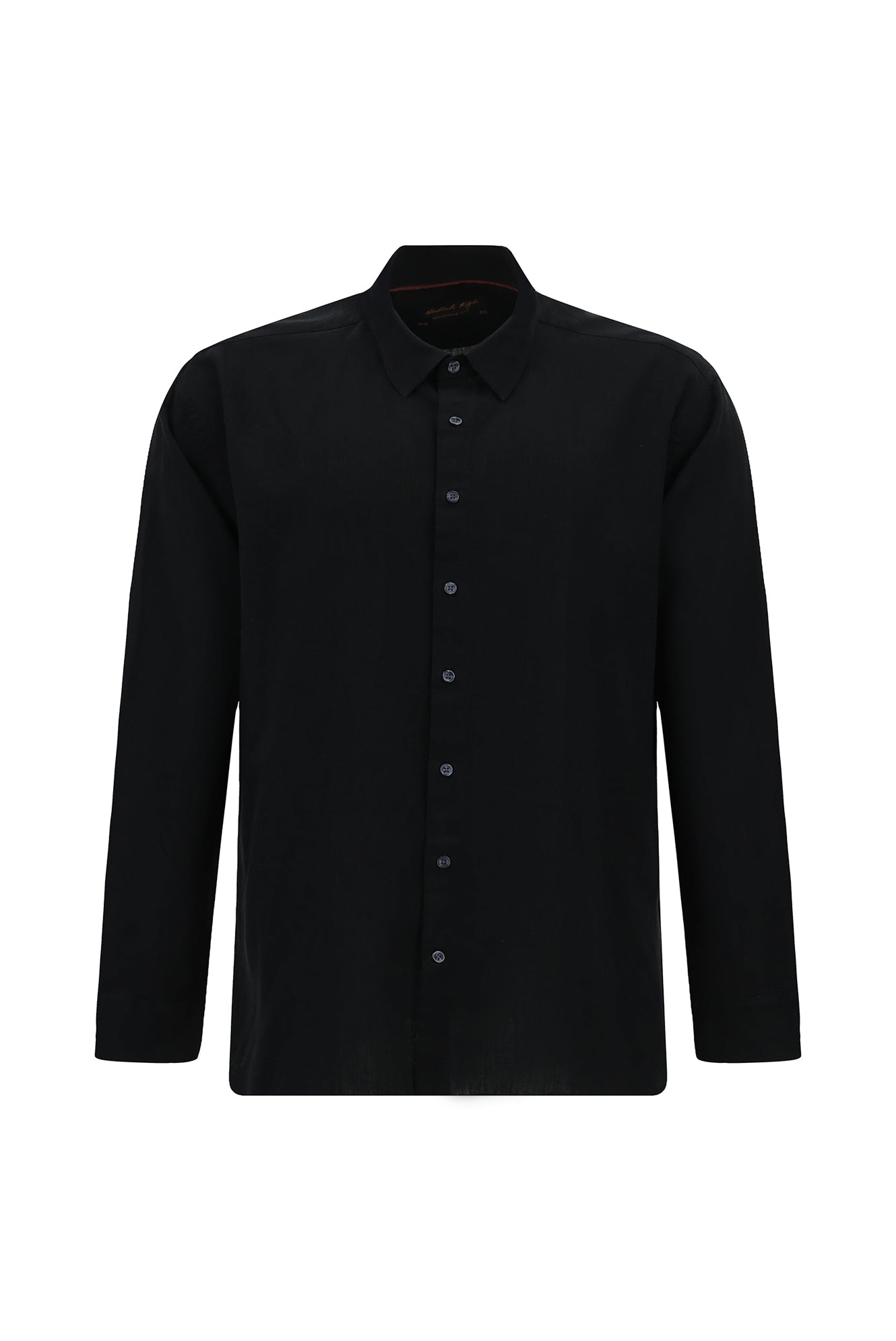 Siyah Uzun Kol Slim Fit Dar Kesim Klasik Pamuk Gömlek