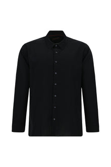 Siyah Uzun Kol Slim Fit Dar Kesim Klasik Pamuk Gömlek