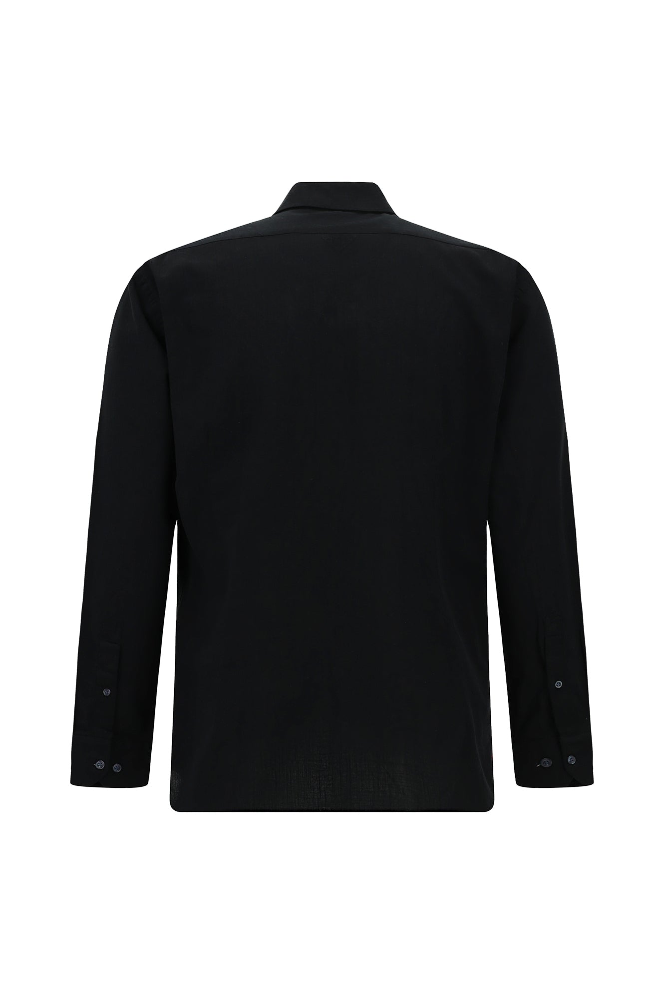 Siyah Uzun Kol Slim Fit Dar Kesim Klasik Pamuk Gömlek