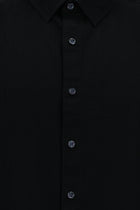 Siyah Uzun Kol Slim Fit Dar Kesim Klasik Pamuk Gömlek