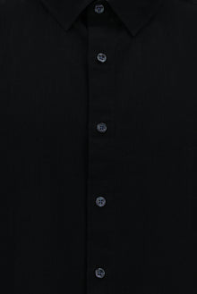 Siyah Uzun Kol Slim Fit Dar Kesim Klasik Pamuk Gömlek