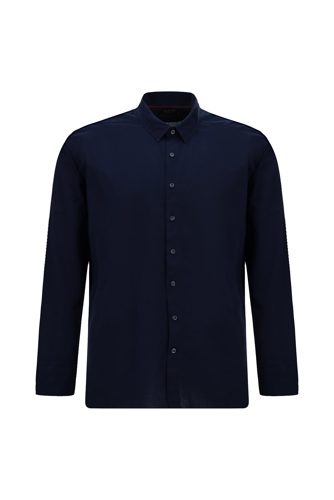 Koyu Lacivert Uzun Kol Slim Fit Dar Kesim Klasik Pamuk Gömlek