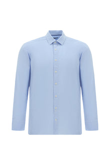 Açık Mavi Uzun Kol Slim Fit Dar Kesim Klasik Pamuk Gömlek