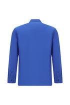 Saks Mavi Uzun Kol Slim Fit Dar Kesim Klasik Pamuk Gömlek