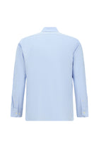 Mavi Uzun Kol Slim Fit Dar Kesim Pamuklu Keten Gömlek