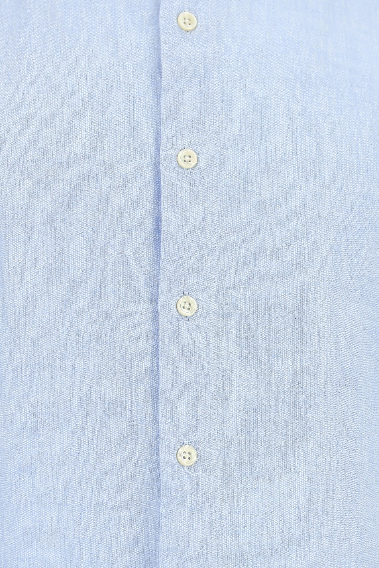 Mavi Uzun Kol Slim Fit Dar Kesim Pamuklu Keten Gömlek