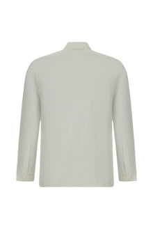 Beyaz Uzun Kol Slim Fit Dar Kesim Pamuklu Keten Gömlek