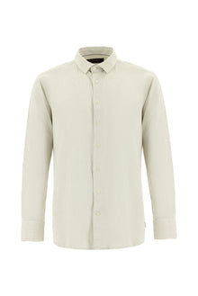 Taş Uzun Kol Slim Fit Dar Kesim Keten Gömlek