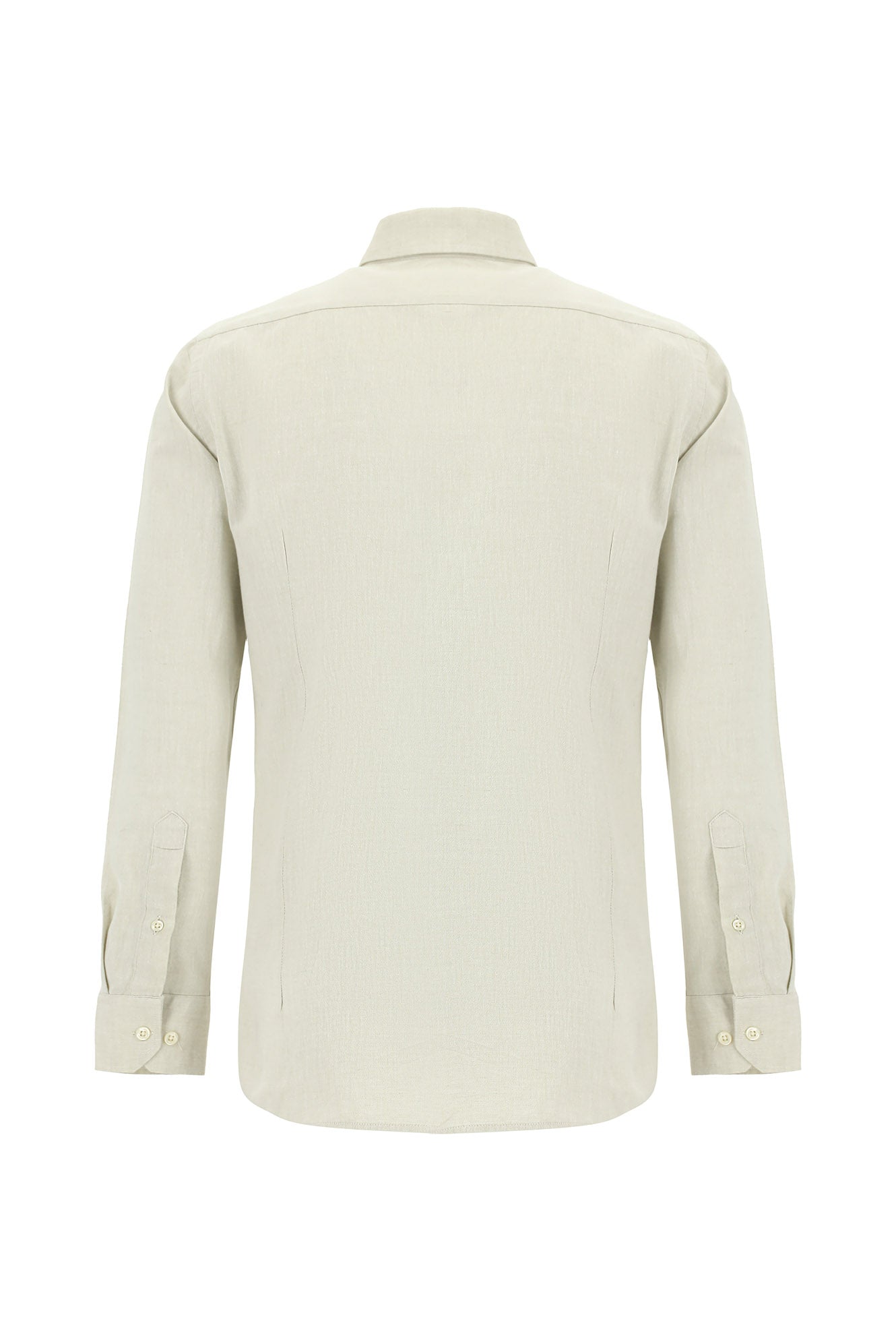 Taş Uzun Kol Slim Fit Dar Kesim Keten Gömlek