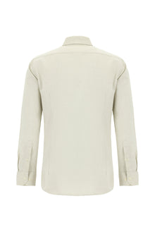 Taş Uzun Kol Slim Fit Dar Kesim Keten Gömlek