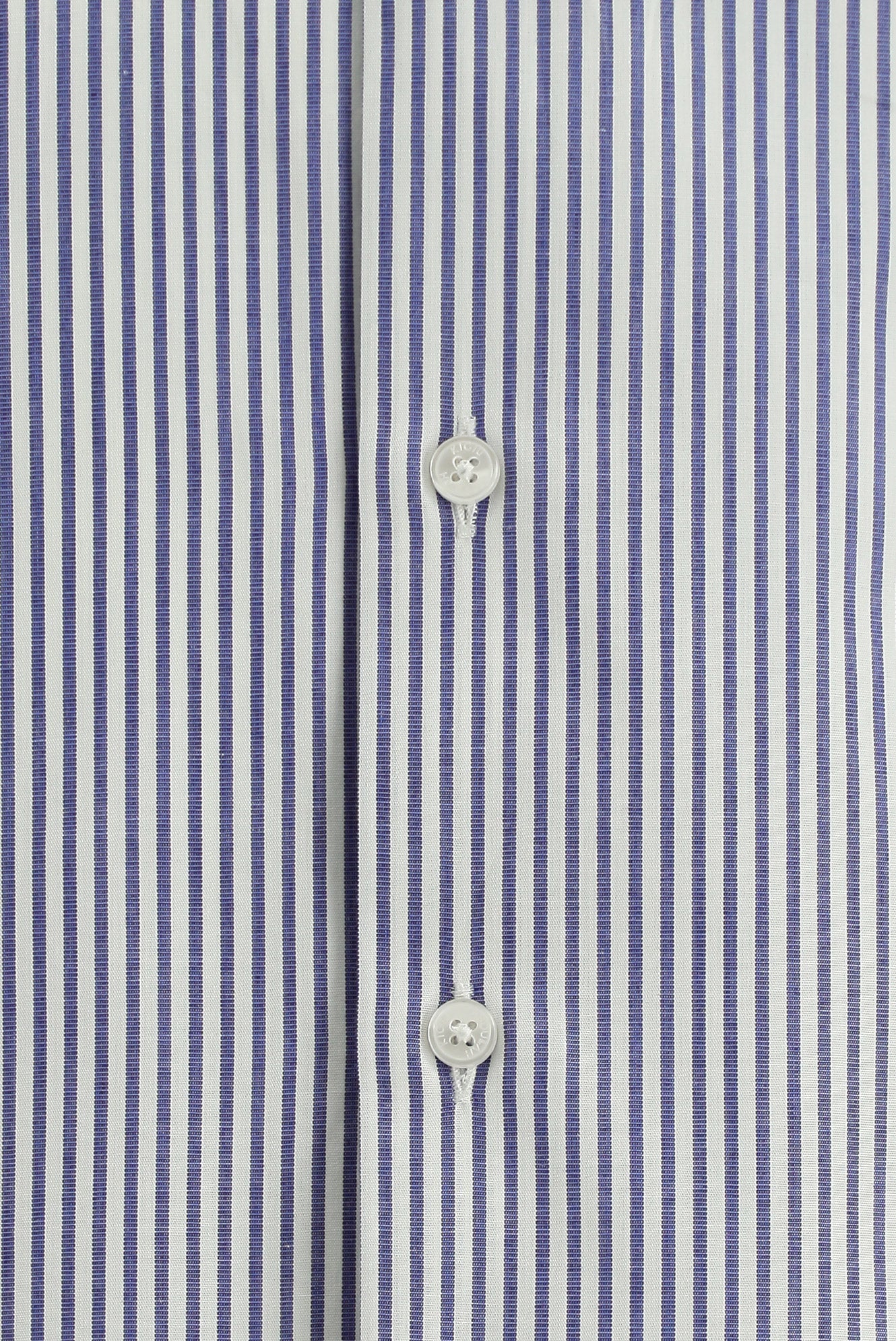 Orta Lacivert Uzun Kol Slim Fit Dar Kesim Çizgili Pamuk İtalyan Gömlek