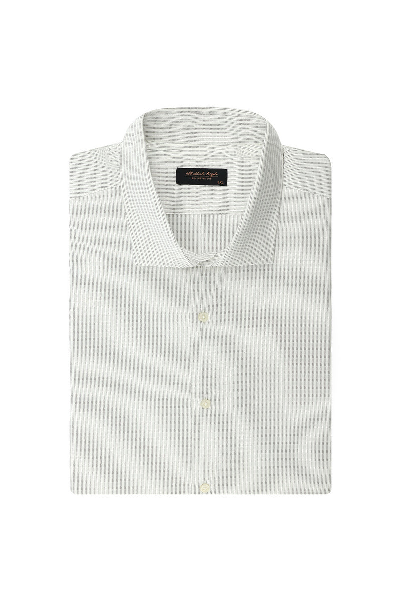 Koyu Kahve Uzun Kol Klasik Desenli Pamuk Gömlek