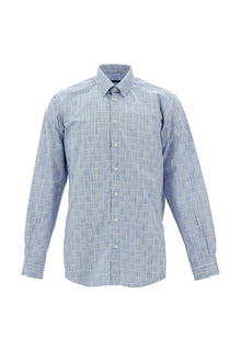 Mavi Uzun Kol Regular Fit Ekose Spor Pamuk Gömlek