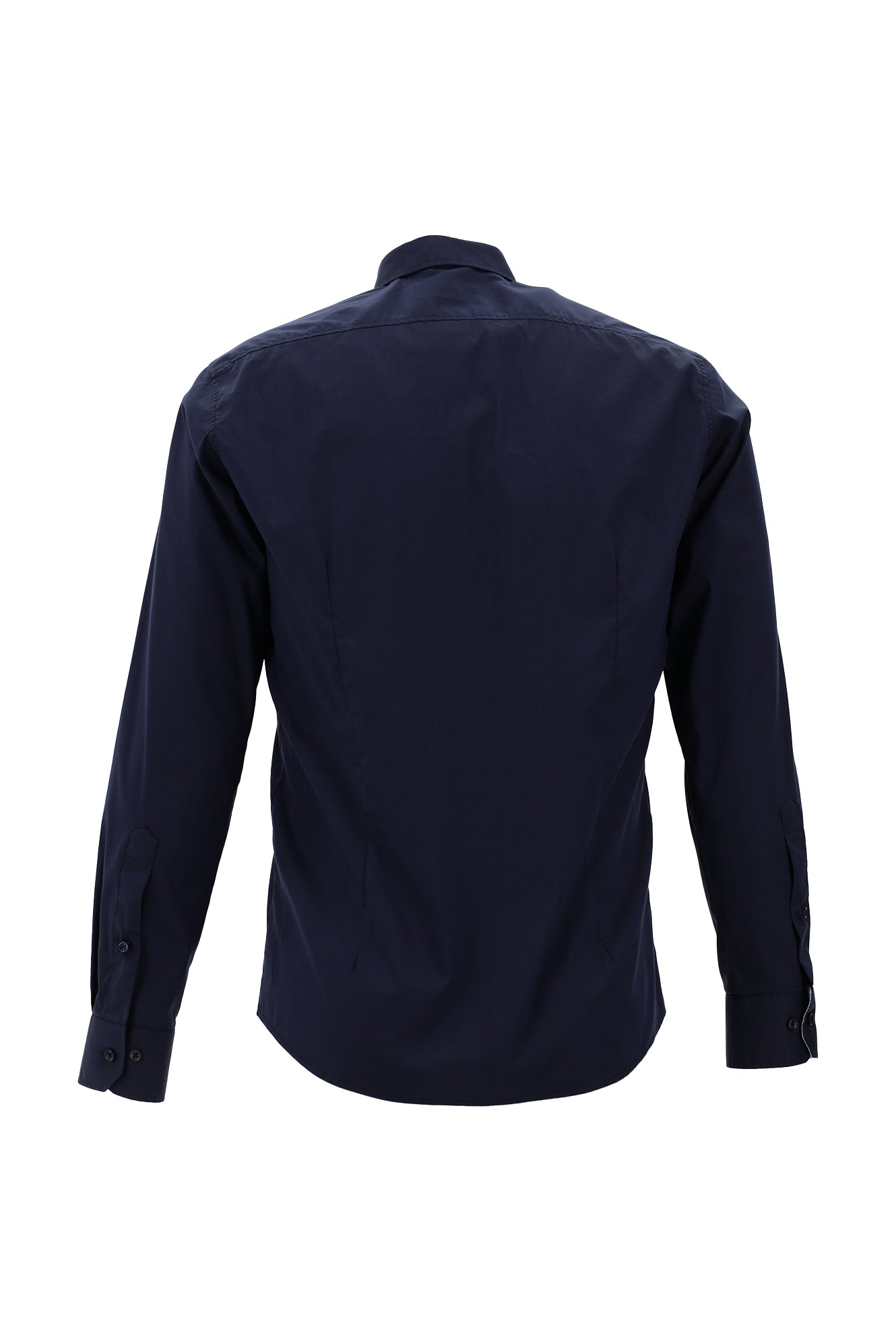 Koyu Lacivert Uzun Kol Slim Fit Dar Kesim Klasik Pamuklu Gömlek
