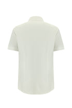 Beyaz Kısa Kol Slim Fit Dar Kesim Desenli Pamuk Gömlek