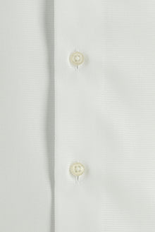 Beyaz Kısa Kol Slim Fit Dar Kesim Desenli Pamuk Gömlek