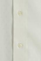 Beyaz Kısa Kol Slim Fit Dar Kesim Desenli Pamuk Gömlek