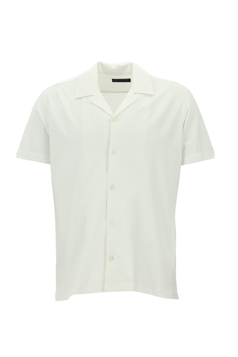 Beyaz Kısa Kol Slim Fit Dar Kesim Pamuk Gömlek