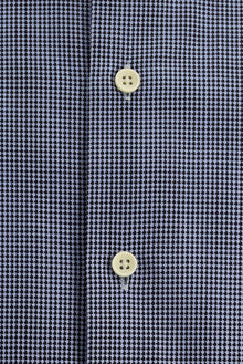 Koyu Lacivert Kısa Kol Slim Fit Dar Kesim Desenli Pamuk Gömlek