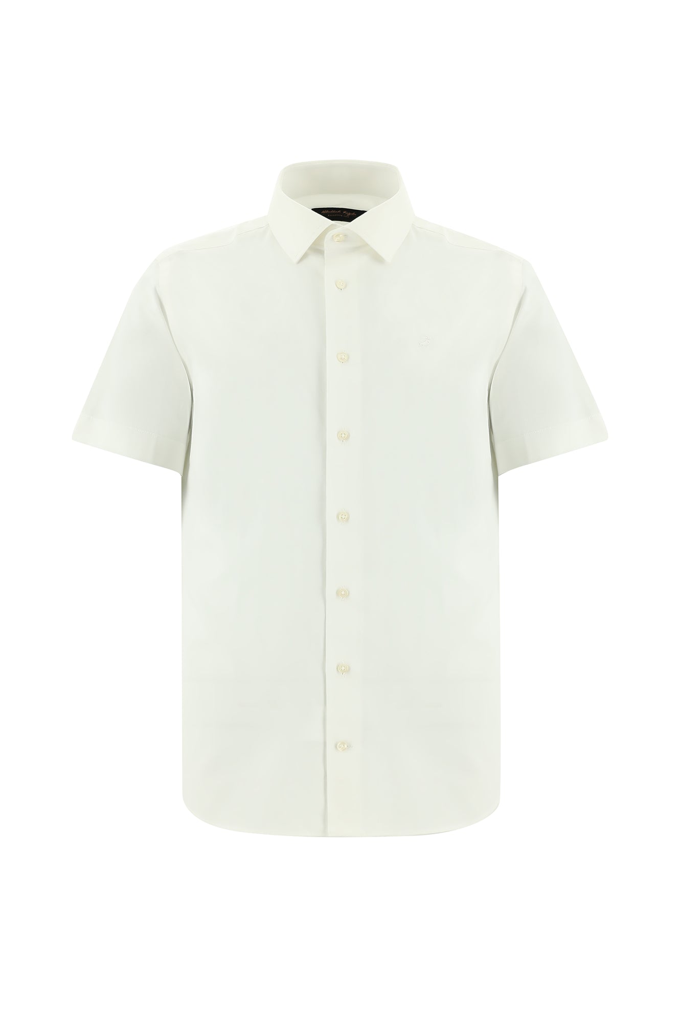 Beyaz Kısa Kol Slim Fit Dar Kesim Pamuk Gömlek