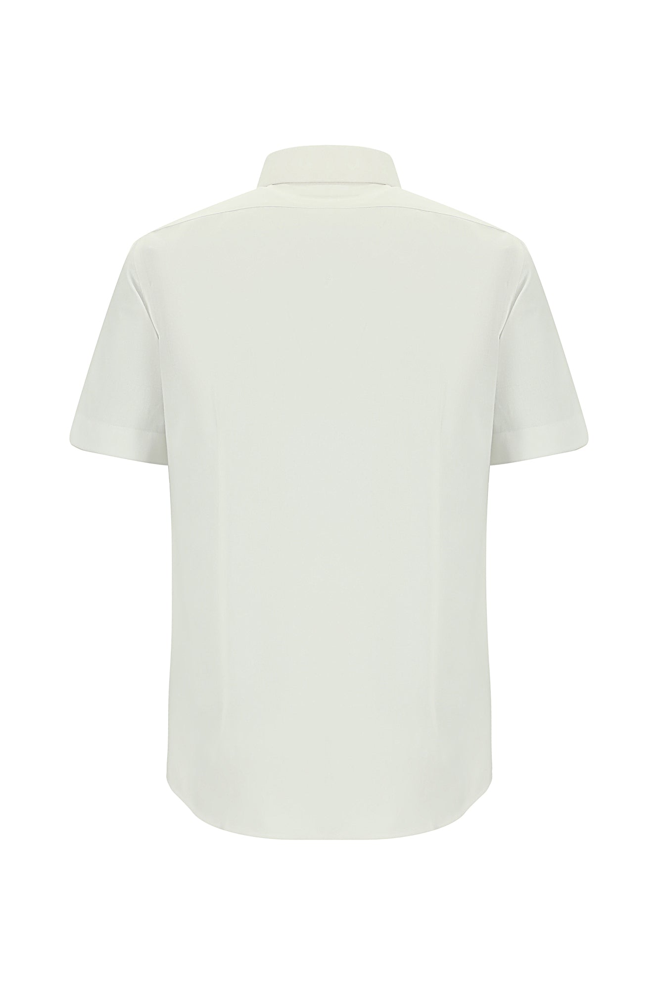 Beyaz K?sa Kol Slim Fit Dar Kesim Pamuk Gömlek-Abdullah Ki??l?