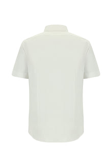 Beyaz K?sa Kol Slim Fit Dar Kesim Pamuk Gömlek-Abdullah Ki??l?