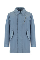 Mavi Kapüşonlu Spor Pardösü & Trençkot