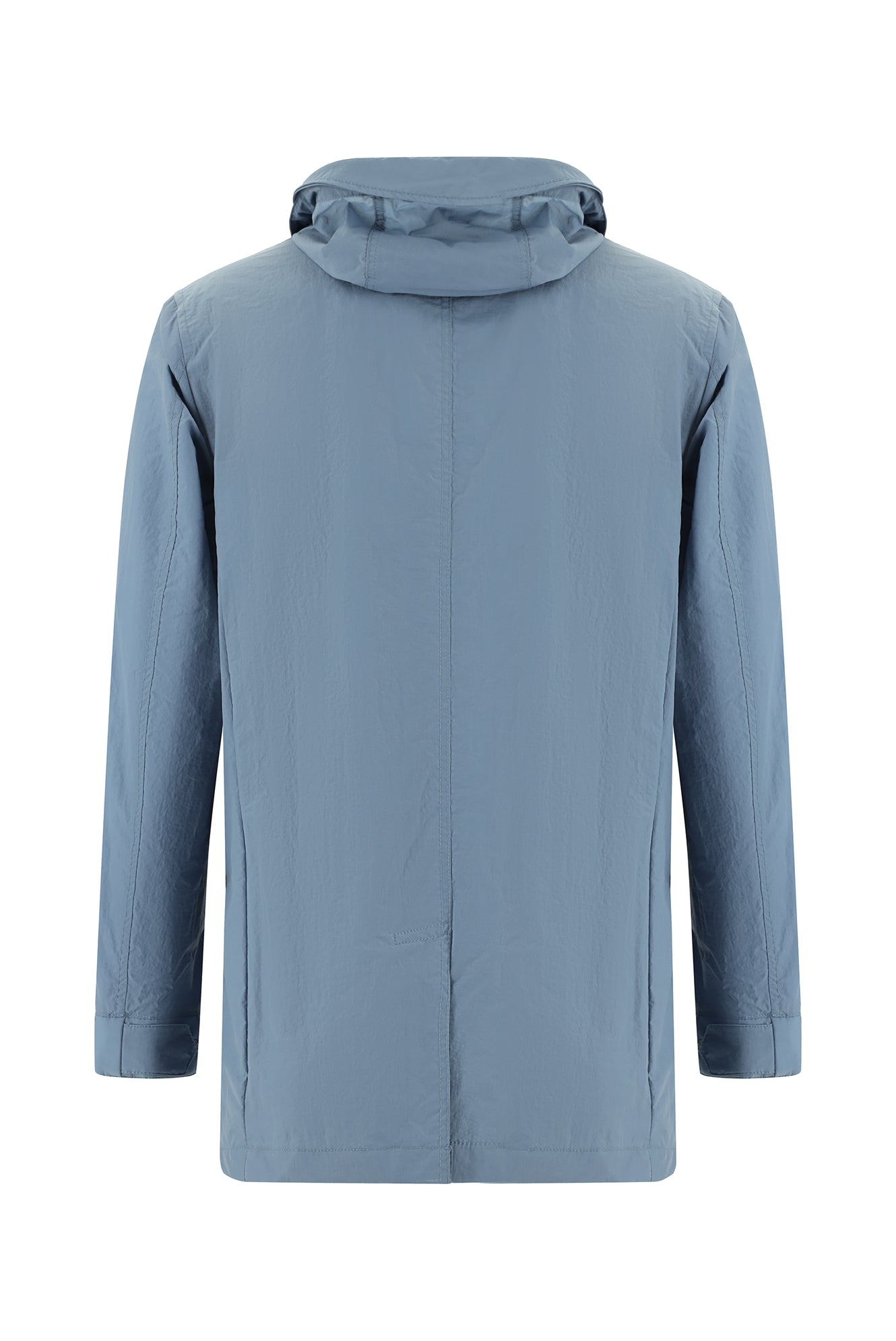 Mavi Kapüşonlu Spor Pardösü & Trençkot