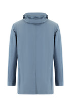 Mavi Kapüşonlu Spor Pardösü & Trençkot